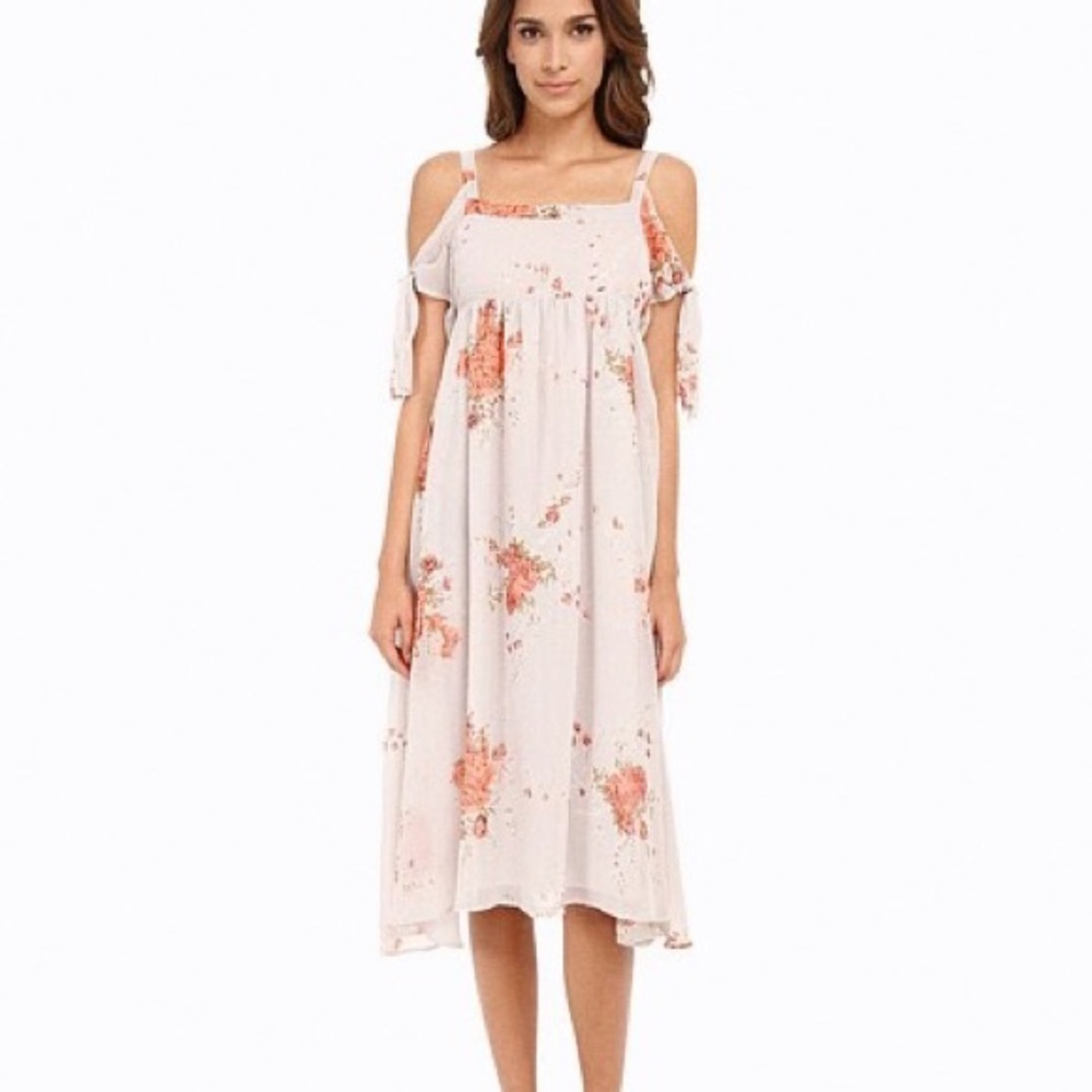 Free People Floral-Print Chiffon Midi Dress